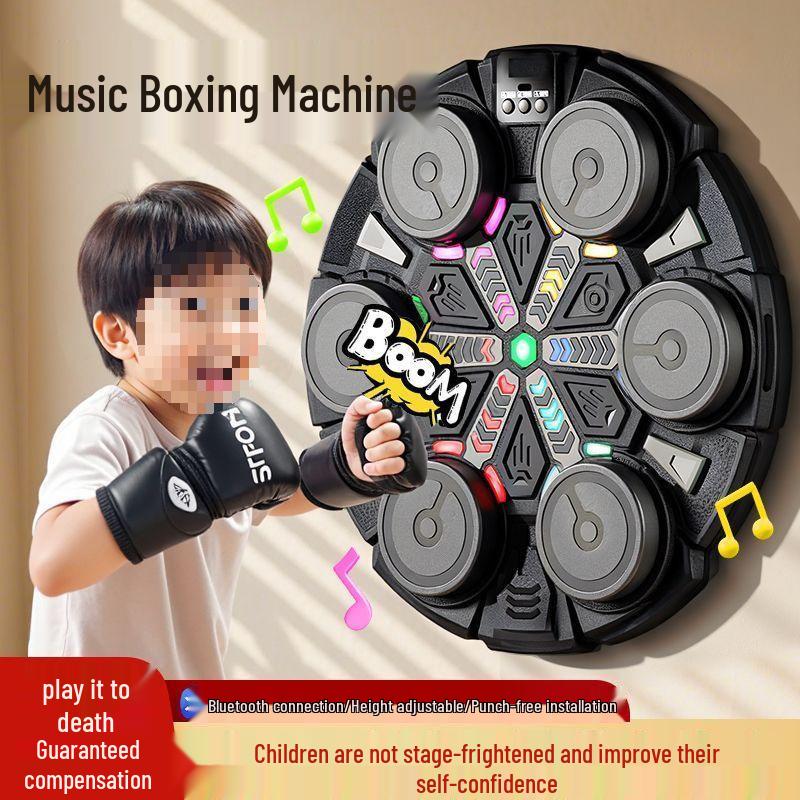 Children's Music Boxing Trainer: Wall-Mounted Target & Gloves - Perfect Birthday Gift for Boys & Home Exercise.