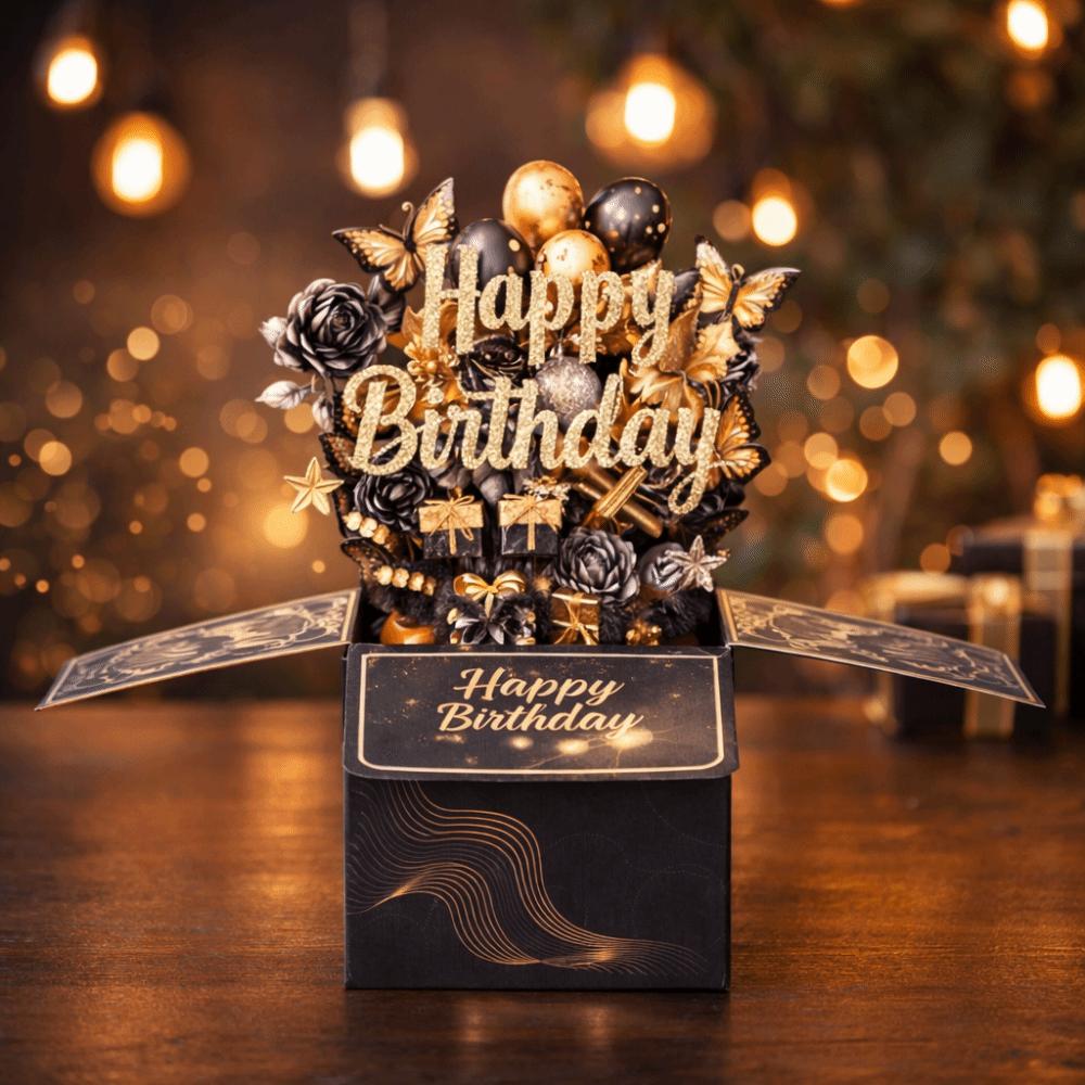 With Envelope 3D Birthday Card Cartoon Message Card Handmade Pop-Up Birthday Card Christmas