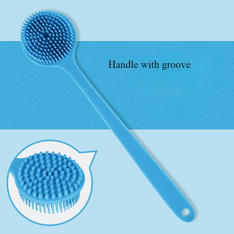 Rückenschrubber für die Dusche, weiche Bade- und Körperbürste aus Silikon mit langem Griff