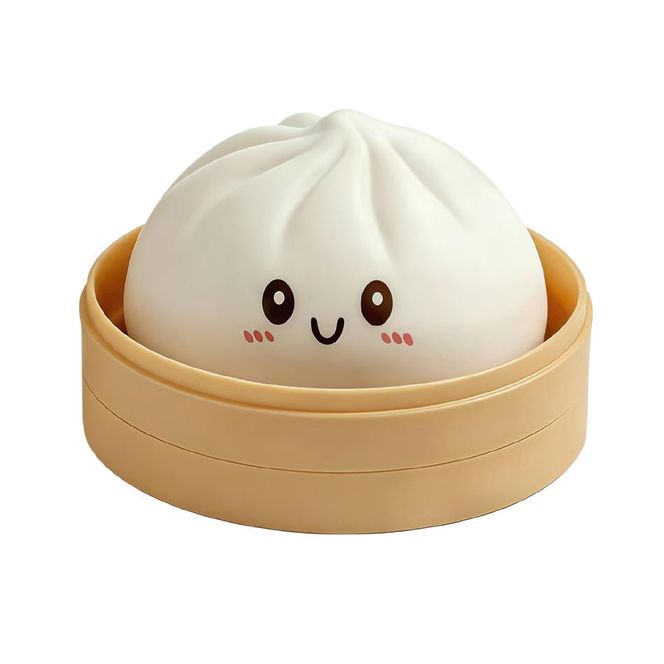 2026 New Cute Baozi Squishy Toy Stress Relief Steamed Bun Squeeze Toy with Bamboo Steamer Box Slow Rebound Desk Decor Gift