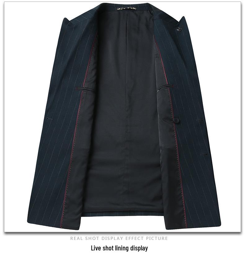 Men's Plus Size Double-Breasted Tuxedo Set with Peak Lapel - Wedding Three-Piece Suit