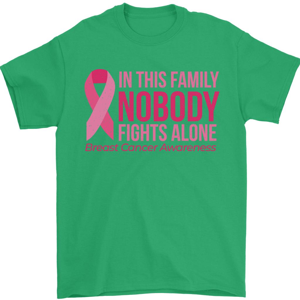 Breast Cancer Awareness Nobody Fights Alone Unisexs TShirt 100 Cotton