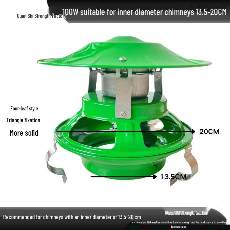 High-Power Anti-Backdraft Chimney Draft Fan & Smoke Extractor for Ventilation