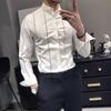 Men's Spring Summer Business Striped Long Sleeved Office Long Sleeved Shirt