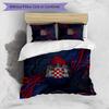 Croatia Football Printed Bedding 3 Piece Set Cozy Breathable Bed Cover Set as Housewarming Holiday Gift