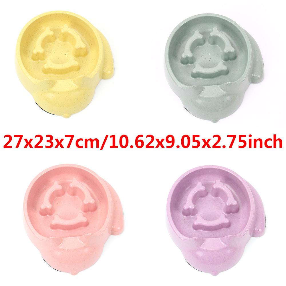 Pet Slow Feeder Non Slip Bamboo Fiber Dog Food Bowls Anti-Gulping Cats Puppy Slower Feeding Dishes for Medium Small Dogs