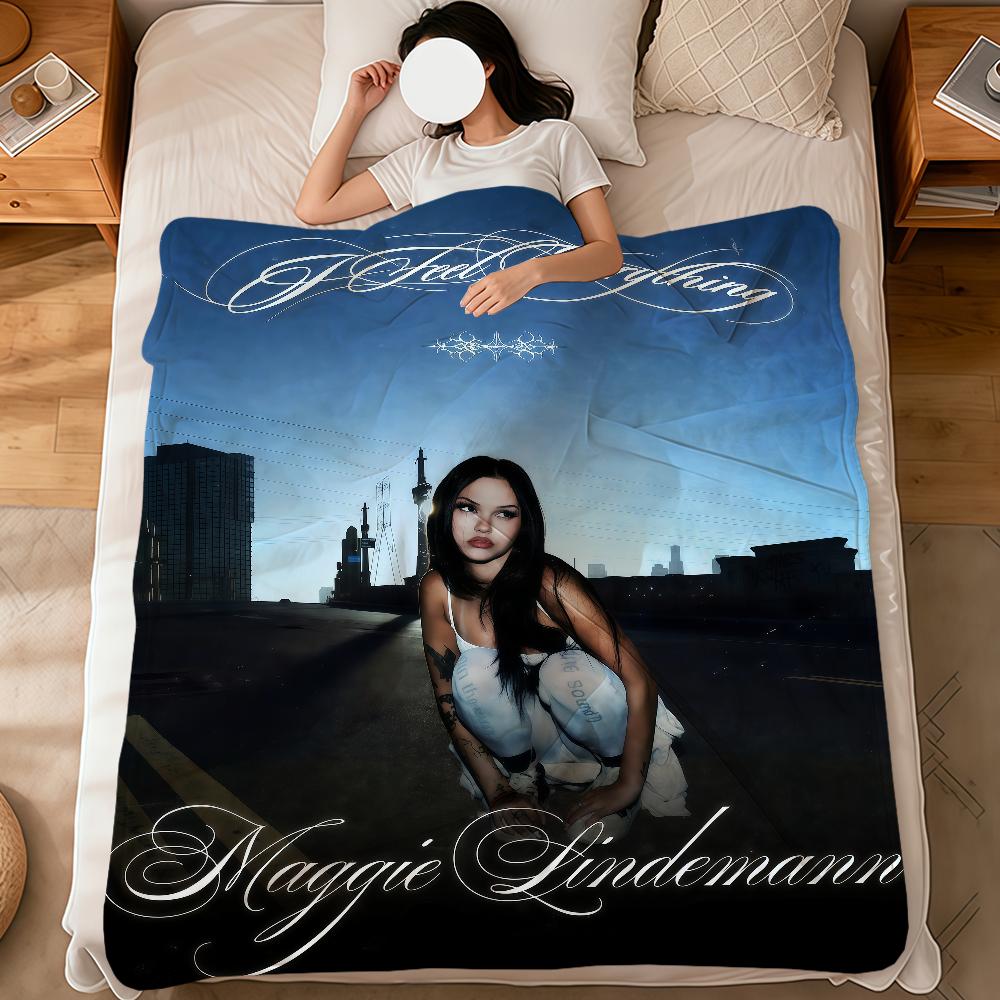 Singer m-Maggie Lindemann I Feel Everything soft warm plush blanket dorm sofa living room hogar bedroom gift nap home Flannel 75x90cm