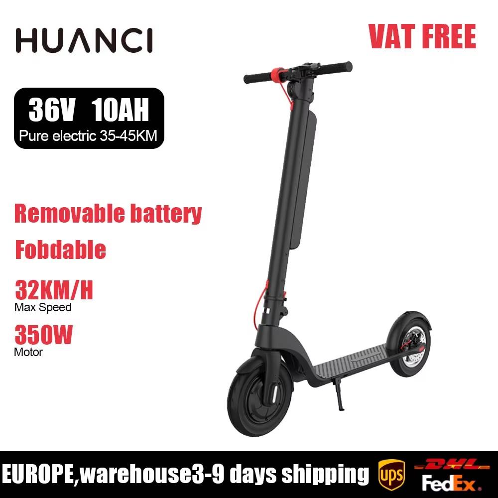 HX X8 Powerful Electric Scooter Adult 350W 10AH 36V Electric Kick Scooter Foldable 10.0 inch Wheel Self-Balance E Scooter noir