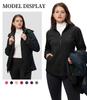Gopune Women's Outdoor Jacket, Fleece-Lined 3-in-1 Mountain Parka, Windbreaker Hiking Coat, Detachable Liner, Spring Autumn Winter, Black L