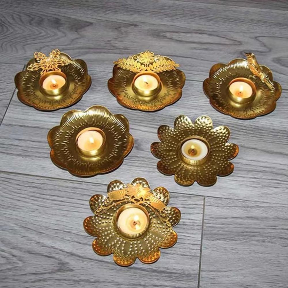 Unique Floral Candle Stand 3D Iron Candle Holder High-grade Gold Candle Holder Living Room