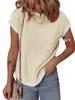 Women's Ribbed Knit Short-Sleeve T-Shirt - Casual Spring/Summer Top