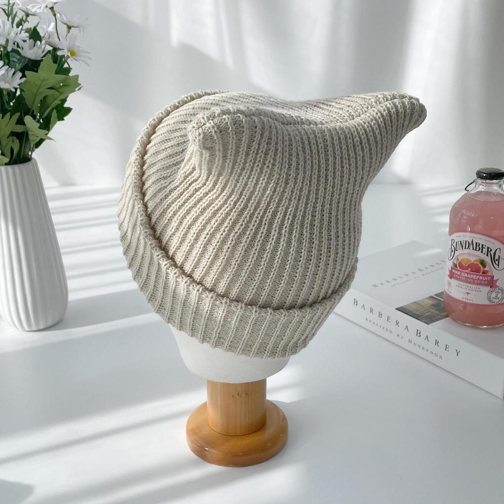 Women's Men's Couple Daily Bear Horn Beanie Hat