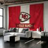 Benutzerdefinierte Name Kansas City Chiefs Bedruckter Wandteppich – Wandbehang für Schlafzimmer, Wohnheime und Heimdekoration