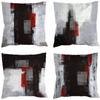 Popular Simple Geometric Abstract Red Black Striped Sofa Cushion Pillow Case Home Removable Washable