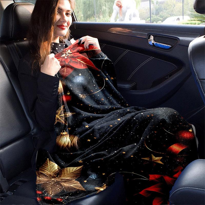 1pc Christmas Printing Lightweight Flannel Blanket, Comfortable and Warm Blanket, for Camping Sofa Bed and Couch Office, Suitable for Gift Bl