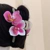 Bohemia Barrettes Flower Hair Claw Cloth Large Shark Clip Cute Orchid Hair Clip  Daily