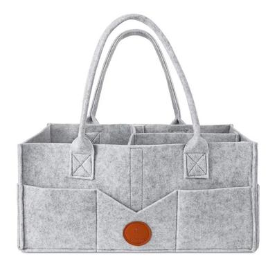 Sac de Rangement pour Couches d'Enfants Grande Capacité Panier Organisateur de Nurserie en Feutre avec Poignée Sac pour Maman Sac à Couches pour Bébé