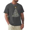 Golden Christmas Tree Pen Art Stars Cute Xmas Lover Gift T-Shirt Tees Anime Figures Summer Clothes Shirts Men