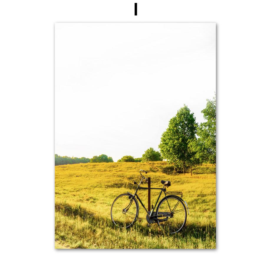 Spring Sunflower Idyllic Lake Landscape Posters And Prints Canvas Painting Nordic Wall Art Pictures For Living Room Home Decor