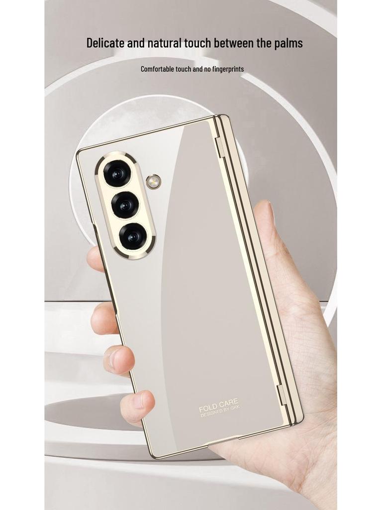 Samsung Z Fold 7 Electroplated Transparent Magnetic Protective Case