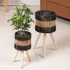 Woven Flower Planter Holder Handwoven Basket Paper Rope and Iron Wire for Home and Office Decors