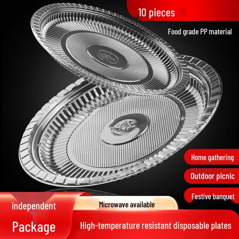 Guraide Disposable Plastic Round Plates