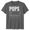 Pops Definition Unisexs T Shirt Grandad Grandpa Gift Fathers Day Graphic Tee