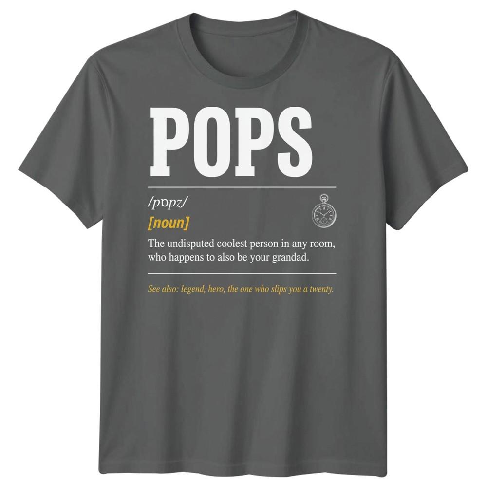 Pops Definition Unisexs T Shirt Grandad Grandpa Gift Fathers Day Graphic Tee