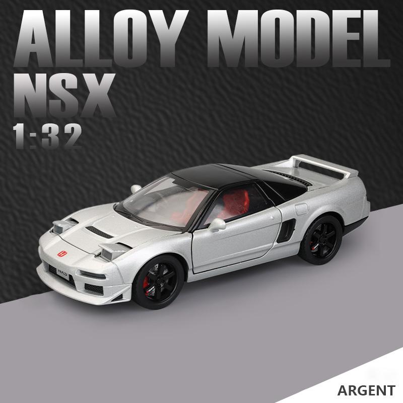 

1/32 HONDA Acura NSX Alloy Sports Car Model Diecast Metal Racing Car Vehicles Model Simulation Sound and Light Children Toy Gift серебряный