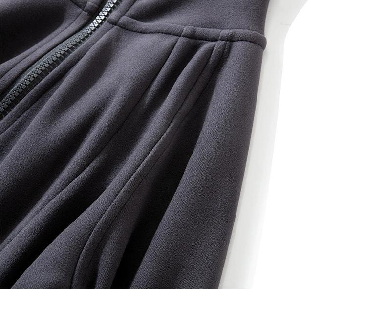 Damen Schwarze Fleecegefütterte Slim Fit Windjacke, Herbst/Winter 2025, Stehkragen, Normale Schulter.