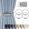 Magnetic Curtain Tiebacks 2 Pack Black Curtain Rope Tieback Curtain Holders for Drapes Modern Tie Backs Decorative Curtain Holdbacks
