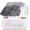 Conjunto de 9 Peças de Placas para Carimbo de Nail Art Cobra Rosa Estênceis de Unha Tema Primavera Padrão Animal Design Molde de Carimbo Kit de Ferramentas para Manicure