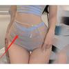 Foreign Trade Sexy Three-point Hollowed-out Erotic Underwear Striped Breast Split Two-piece Set European and American Pure Desire Bikini