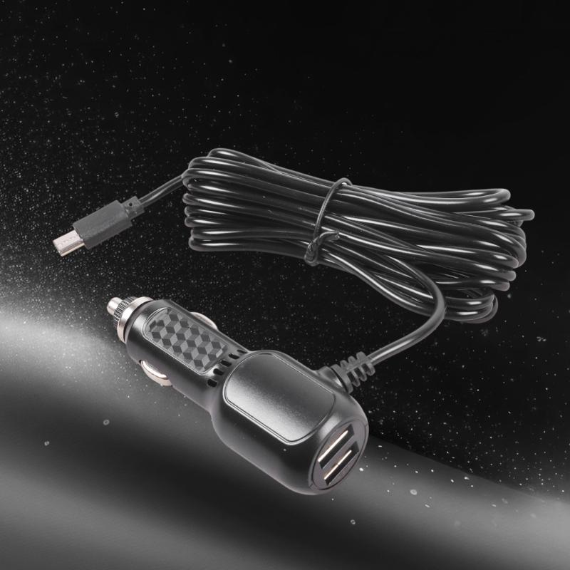 Car Chargers 343cm USB C Cord Camera Charging 5V 2.1A Output Double USB Port for Phones Tablets Overvoltage Protections