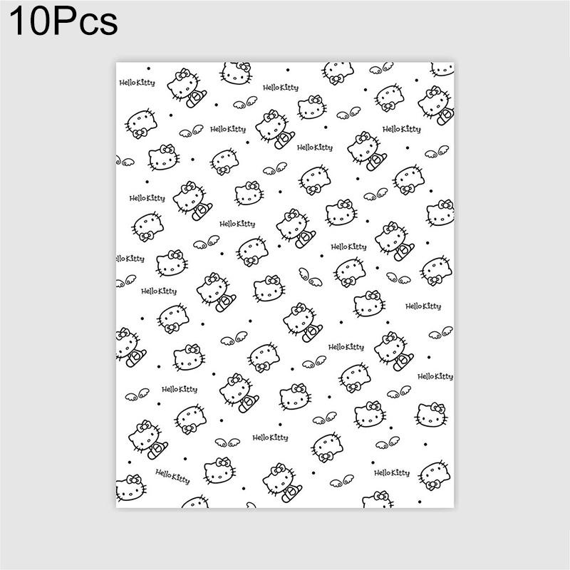 10pcs Wrapping Sheets Crafts Gifts Gift Wrap Paper Cartoon Patterned for DIY HelloKitty