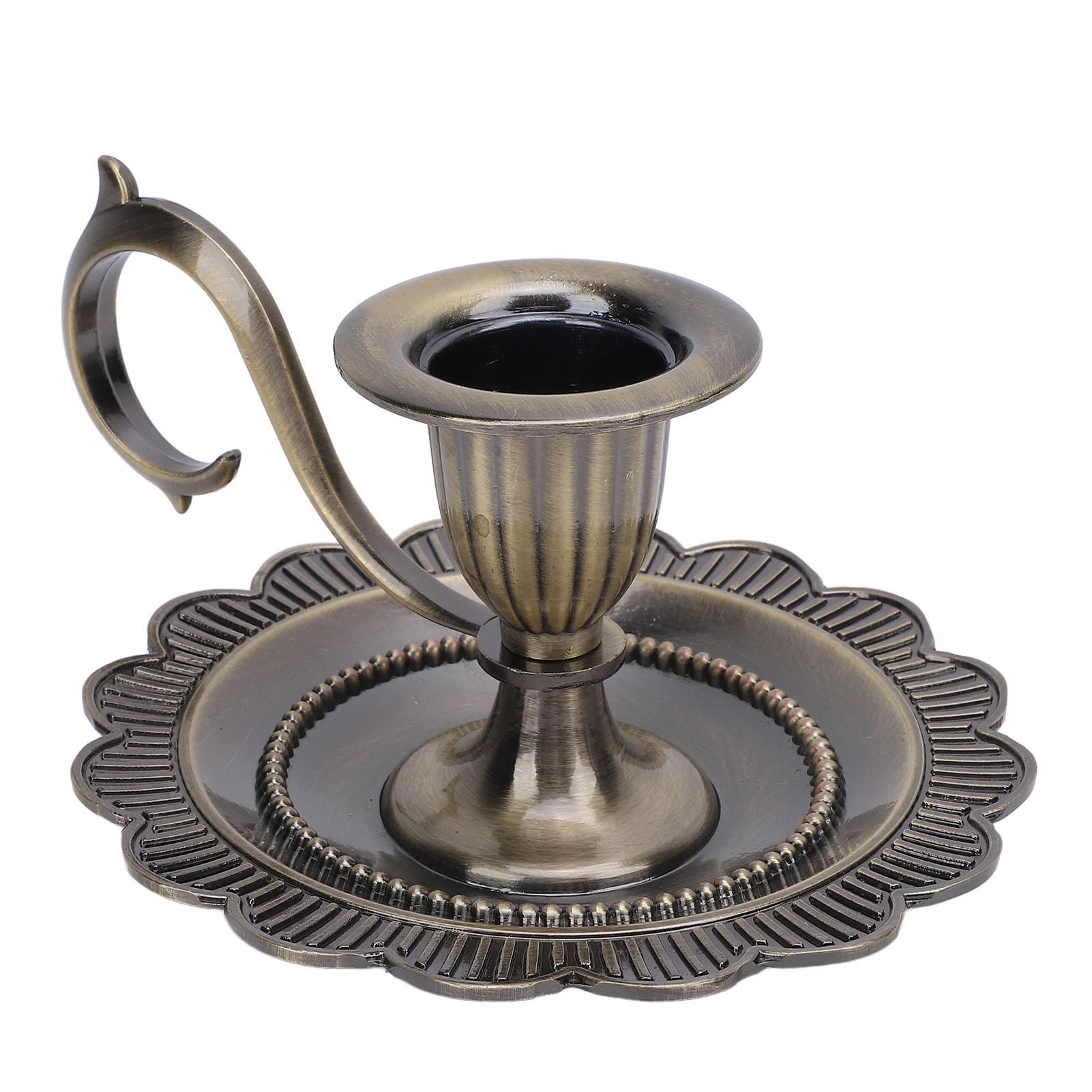 

Ретро Ручной Подсвечник Винтажная Ручка Подставка Сплав Цинка Европейский Стиль Настольный Подсвечник античный бронзовый