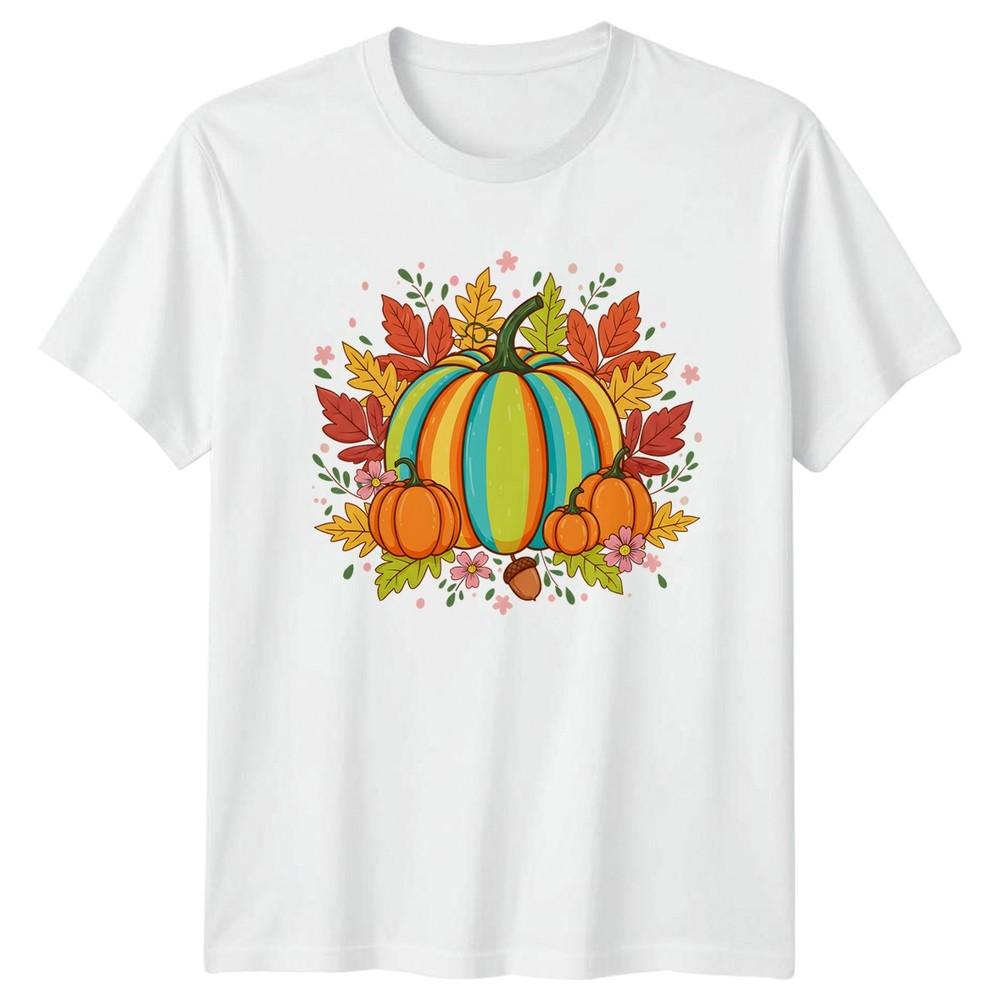 Autumn Pumpkins Fall Harvest Unisexs TShirt Unisexs Tee Graphic Seasonal Tee S
