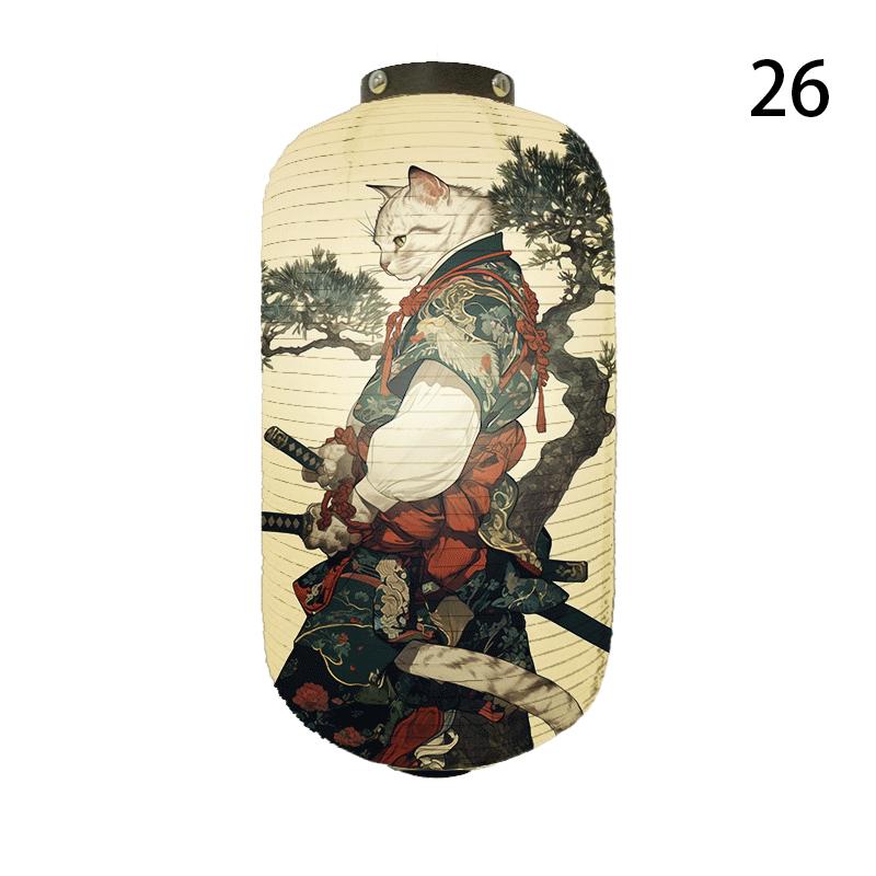 NEW Japanese Chochin Hanging Lantern Ukiyo-e Style Samurai Cat Anime Cartoon Lantern Sushi Restaurant Decor Festival Party Decor