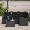 Garden Sofa Set with Cushions 5 pcs Black Poly Rattan