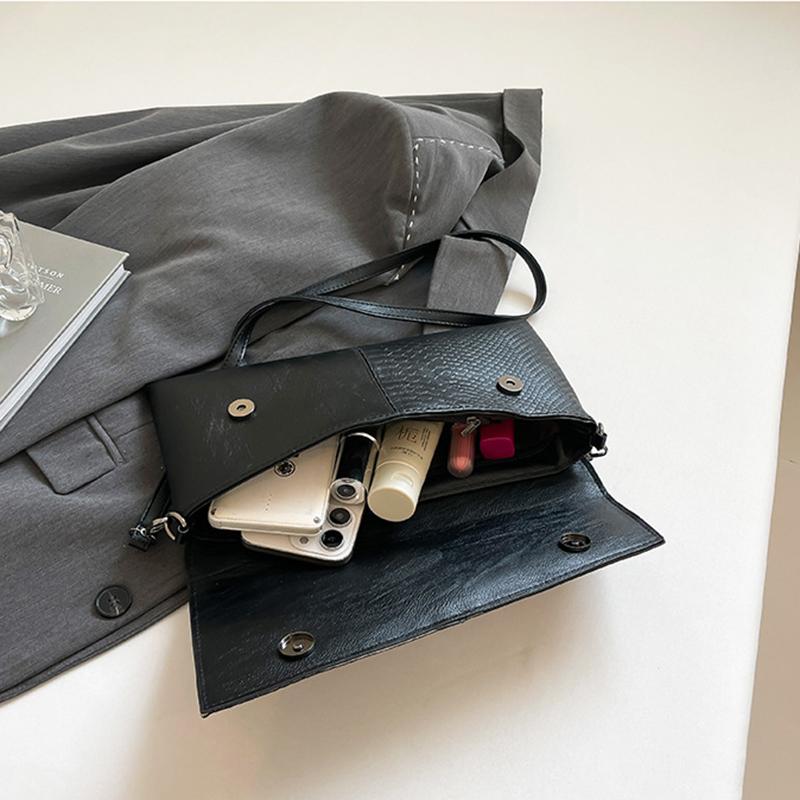 PU Synthetisches Leder Damen Schulter Umhängetasche Mode Lässig Abendessen Alligatormuster Klappe Handtasche und Geldbörse