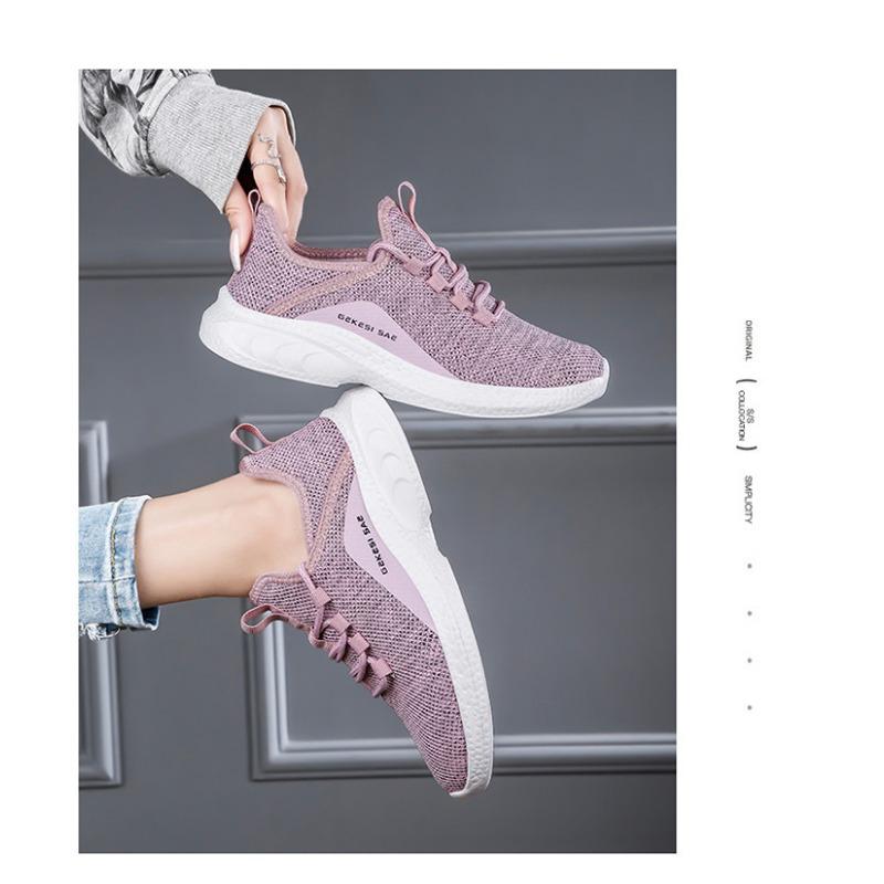 Spring New Travel Shoes Running Shoes Women's Flying Woven Breathable Sports Fitness Lightweight Casual Shoes