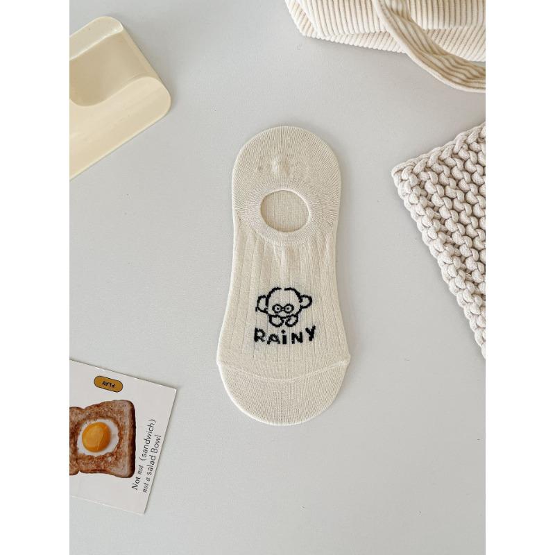 Female Summer Thin Cute Puppy Non Slip Non Slip Heel Invisible Boat Socks