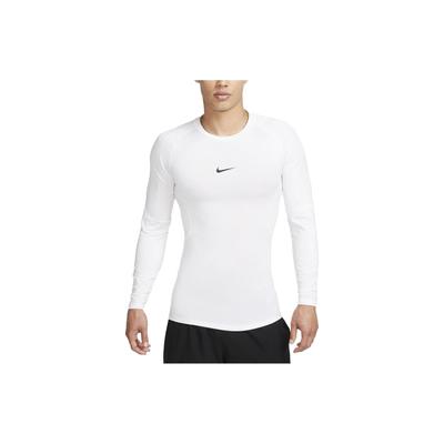 T-shirt a Maniche Lunghe Aderente Girocollo Tinta Unita Uomo Top Bianco FB7920-100