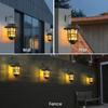 1PC Solar Wall Lantern Outdoor Flickering Flames Solar Light Outdoor Hanging Solar Lamp Wall Mount for Front Porch Yard