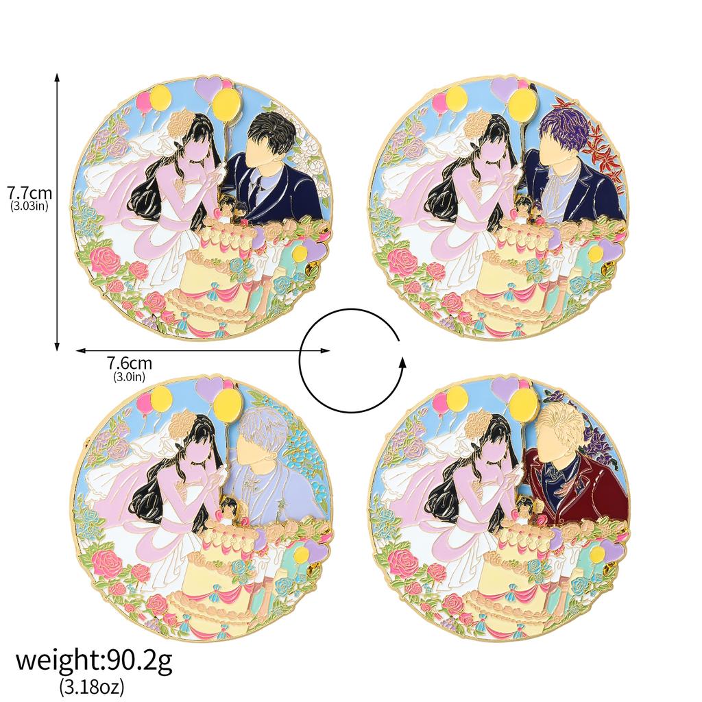 Anime Love and Deepspace Rafayel Brooche Cosplay Props Rotatable Matching Pin Badge Couple Lapel Men Women Backpack Jewelry