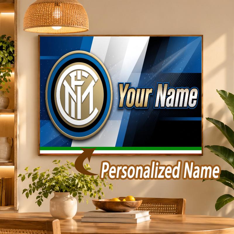 Custom Name Inter Milan 5D Diamond Painting Personalized Full Drill Diamond Art Kit Gift