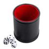 Leather Black and Red Dice Cup + 5 D6 Dice