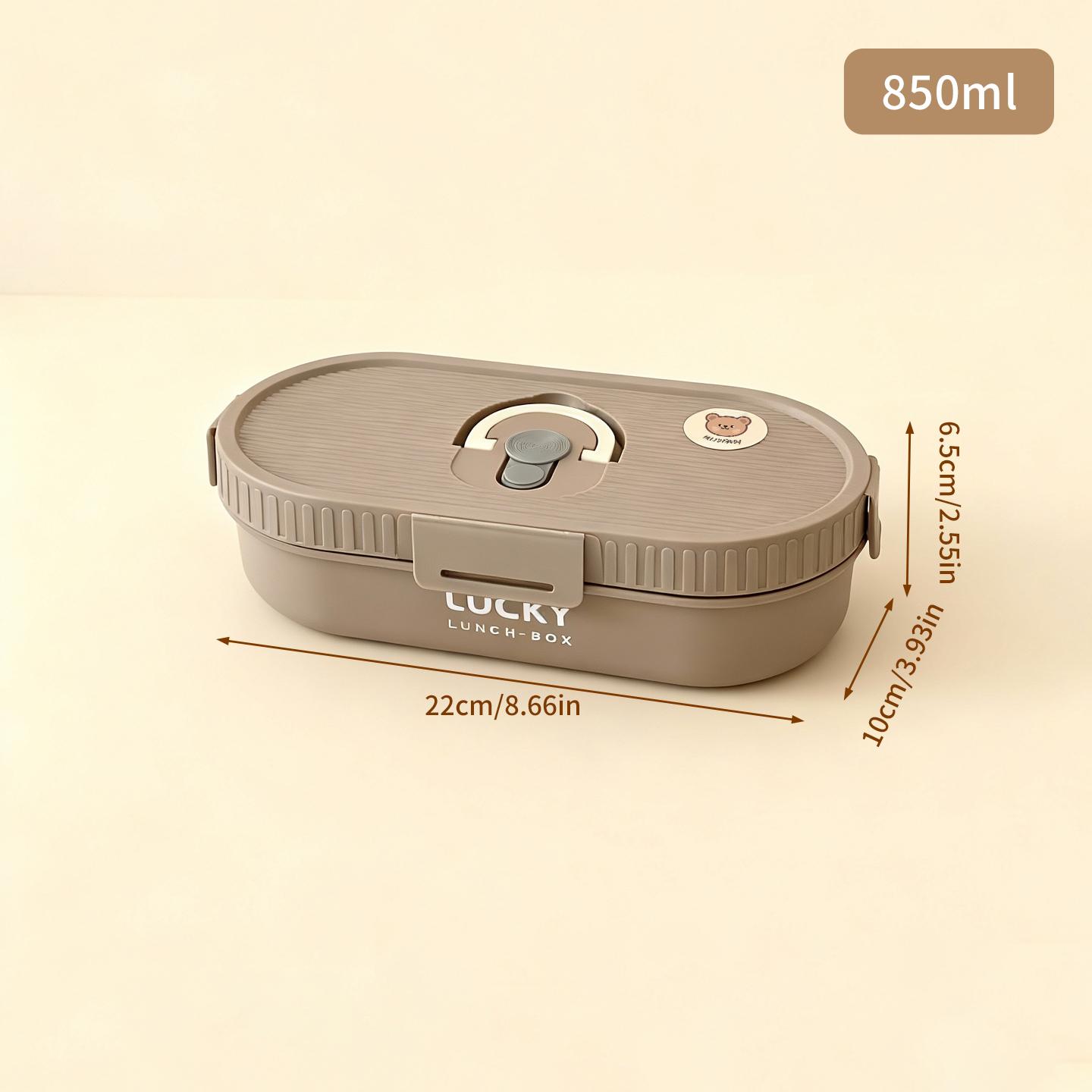 WORTHBUY 850ML Oval Thermal Bento Lunch Box With Compartment Heatable Picnic 304 Stainless Steel Lunch Container For Kid Student