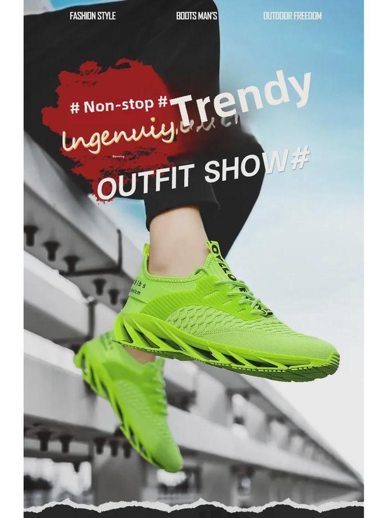Atmungsaktive Herren-Laufschuhe aus fliegendem Mesh mit lässiger Klingensohle