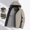 Spring and Autumn New Hooded Jacket Milk Silk Thin Casual Jacket Can Remove Hat Men's Top